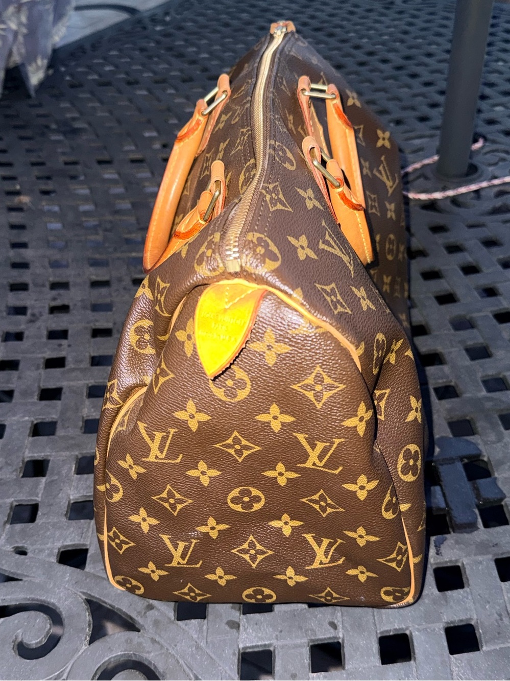 Louis Vuitton Brown Speedy 35 Monogram Canvas Duffel Bag with Tan Trim - Picture 3 of 8